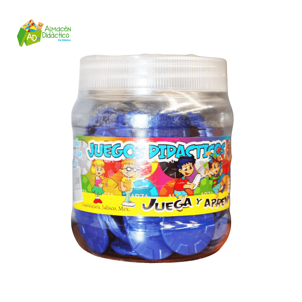 BOTE FICHA AZUL 100 PZS
