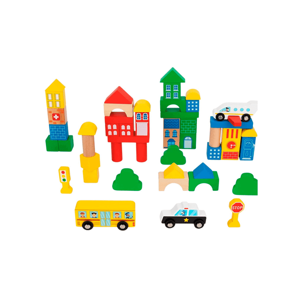 Bloques de madera con 50 piezas