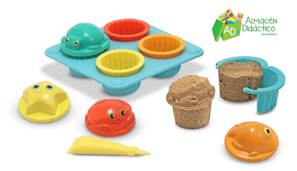 JUEGO PARA CUPCAKE DE ARENA - MELISSA & DOUG - SAND CUPCAKE SET