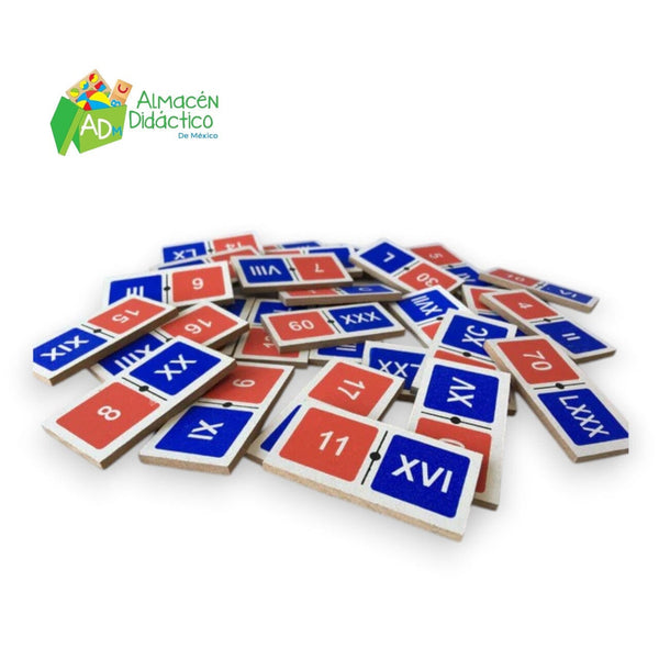 DOMINO DE MADERA NÚMEROS ROMANOS