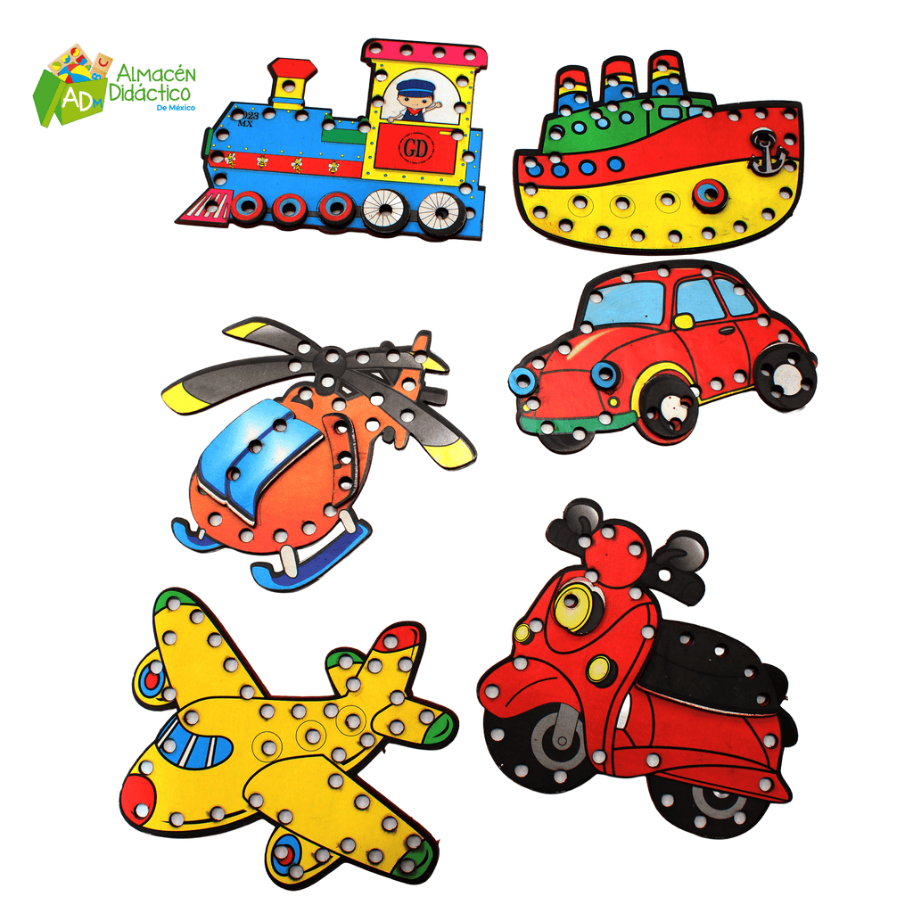 JUEGO DE ENSARTE CON 6 PIEZAS- TRANSPORTES
