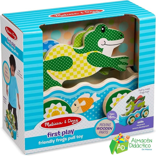 JUGUETE DE ARRASTRE RANAS AMISTOSAS - M&D - FRIENDLY FROGS PULL TOY