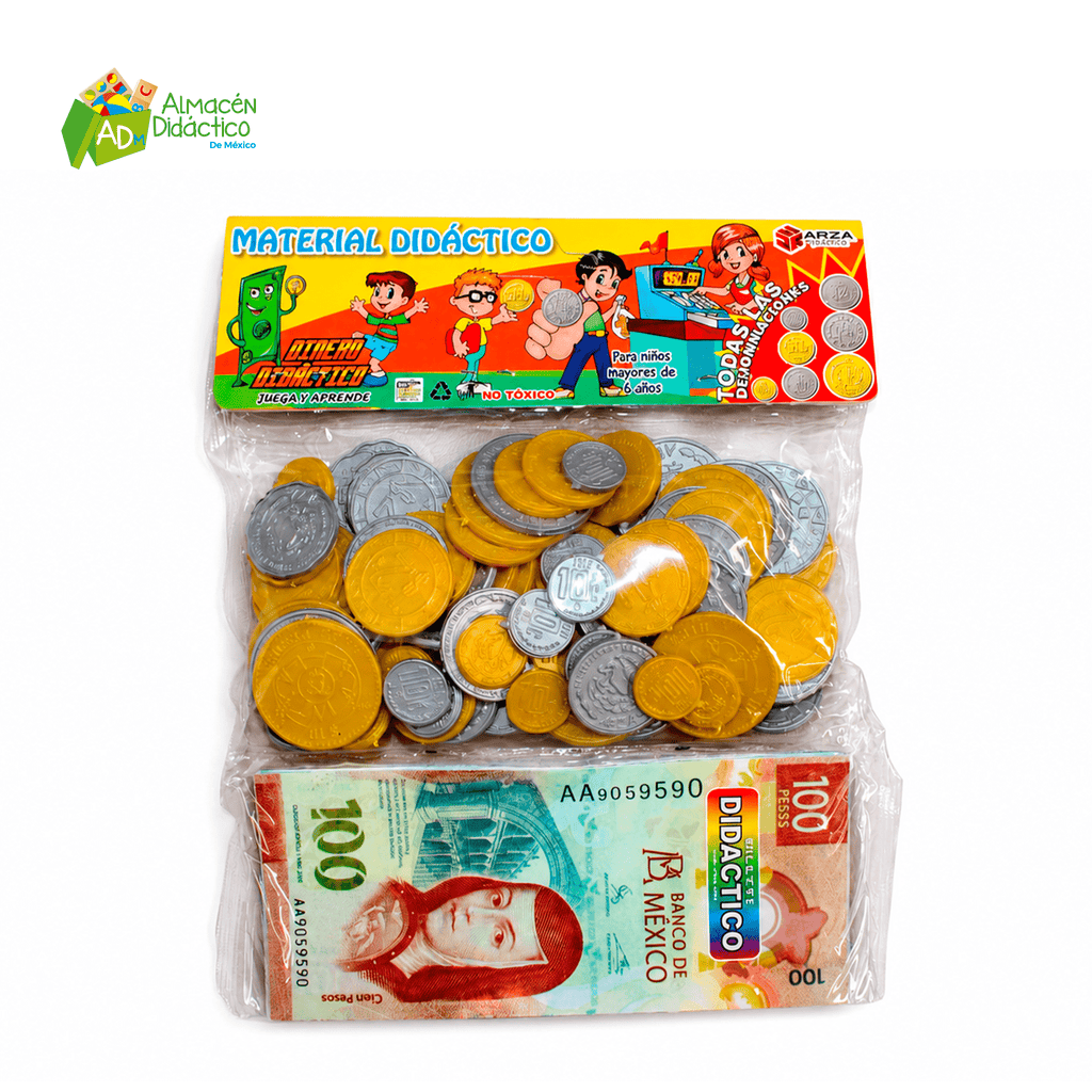 BILLETES Y MONEDAS DIDACTICAS 108 PZS